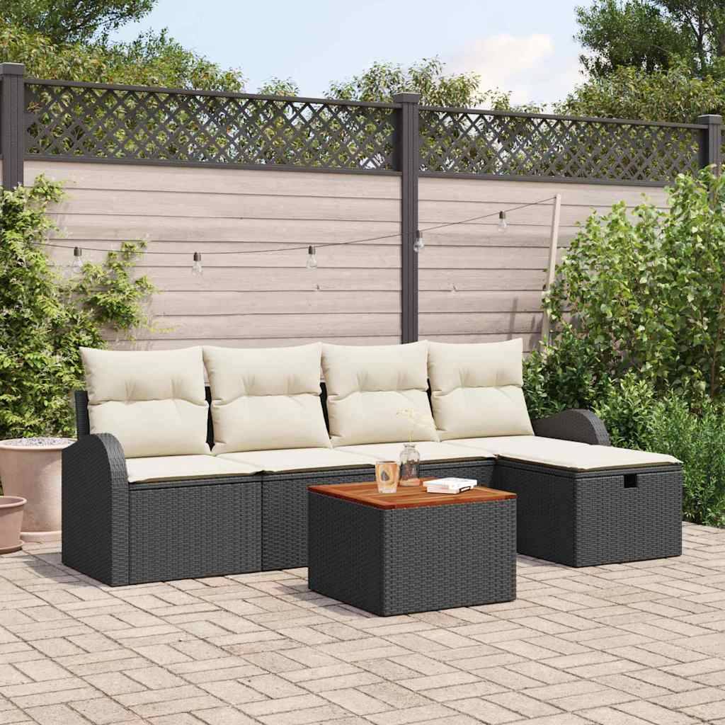 ComfortXL - Salon de jardin bas polyrotin texturé modulable 5 places pour terrasse jardin Noir – ComfortXL Outdoor Living