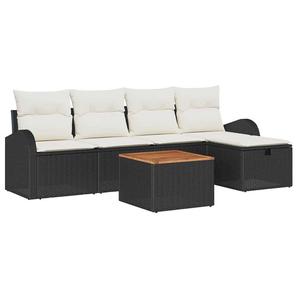 ComfortXL - Salon de jardin bas polyrotin texturé modulable 5 places pour terrasse jardin Noir – ComfortXL Outdoor Living - Image 2