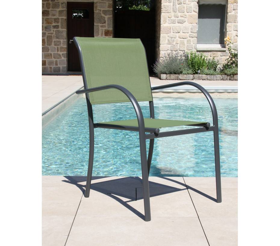 Ensemble table et chaises de jardin  6 places  Vert  HONFLEUR BEZIERS ARDOISE - Image 2