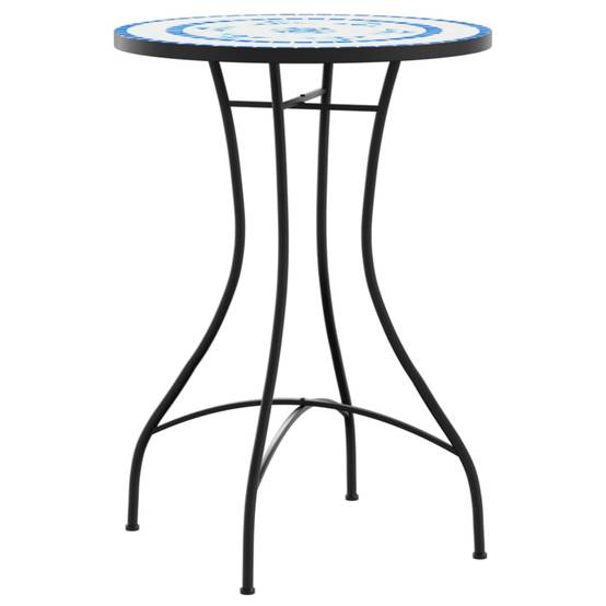 Maison Chic - Table de jardin - Table de bistro mosaïque bleu et blanc Ø50x70 cm céramique HL904 - Image 4