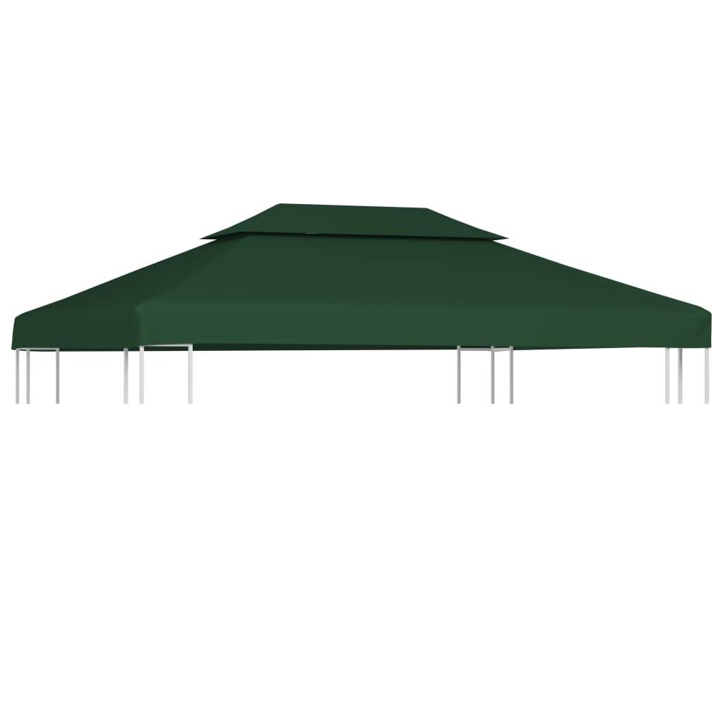 Toile de Rechange Tonnelle 3x4m Polyester 310g/m² Imperméable pour Jardin Double Toit Vert - ComfortXL Outdoor Living - Image 1