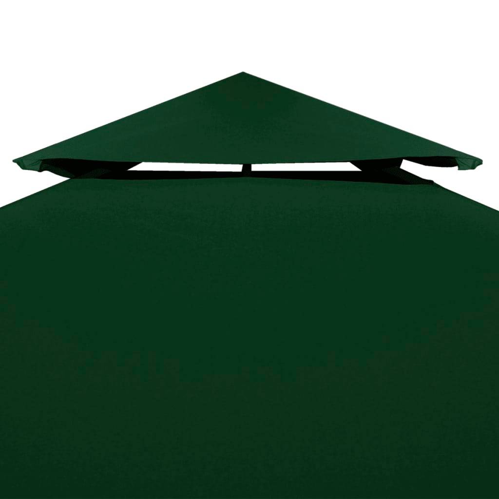 Toile de Rechange Tonnelle 3x4m Polyester 310g/m² Imperméable pour Jardin Double Toit Vert - ComfortXL Outdoor Living - Image 3
