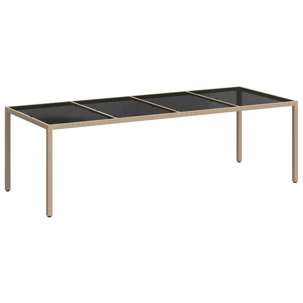 PANGIVO - Table de jardin verre trempé poly rotin beige 250 x 100 x 75 cm - PANGIVO - Image 2