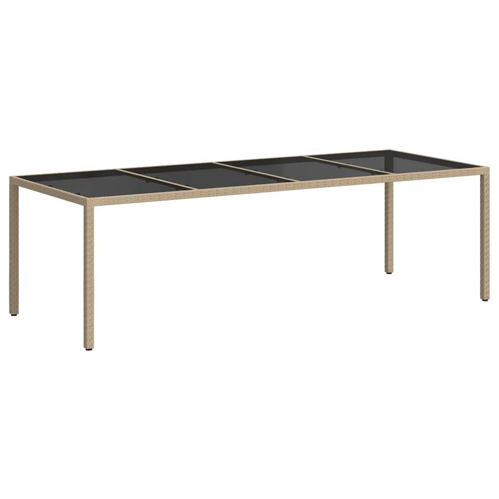 PANGIVO - Table de jardin verre trempé poly rotin beige 250 x 100 x 75 cm - PANGIVO - Image 5