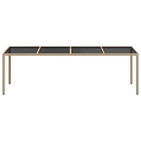 PANGIVO - Table de jardin verre trempé poly rotin beige 250 x 100 x 75 cm - PANGIVO - Image 3