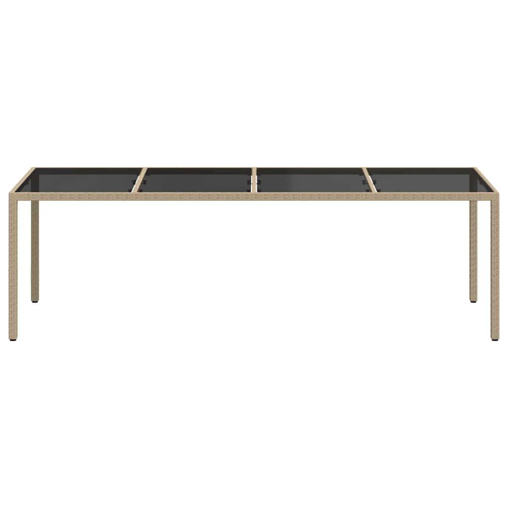 PANGIVO - Table de jardin verre trempé poly rotin beige 250 x 100 x 75 cm - PANGIVO - Image 3
