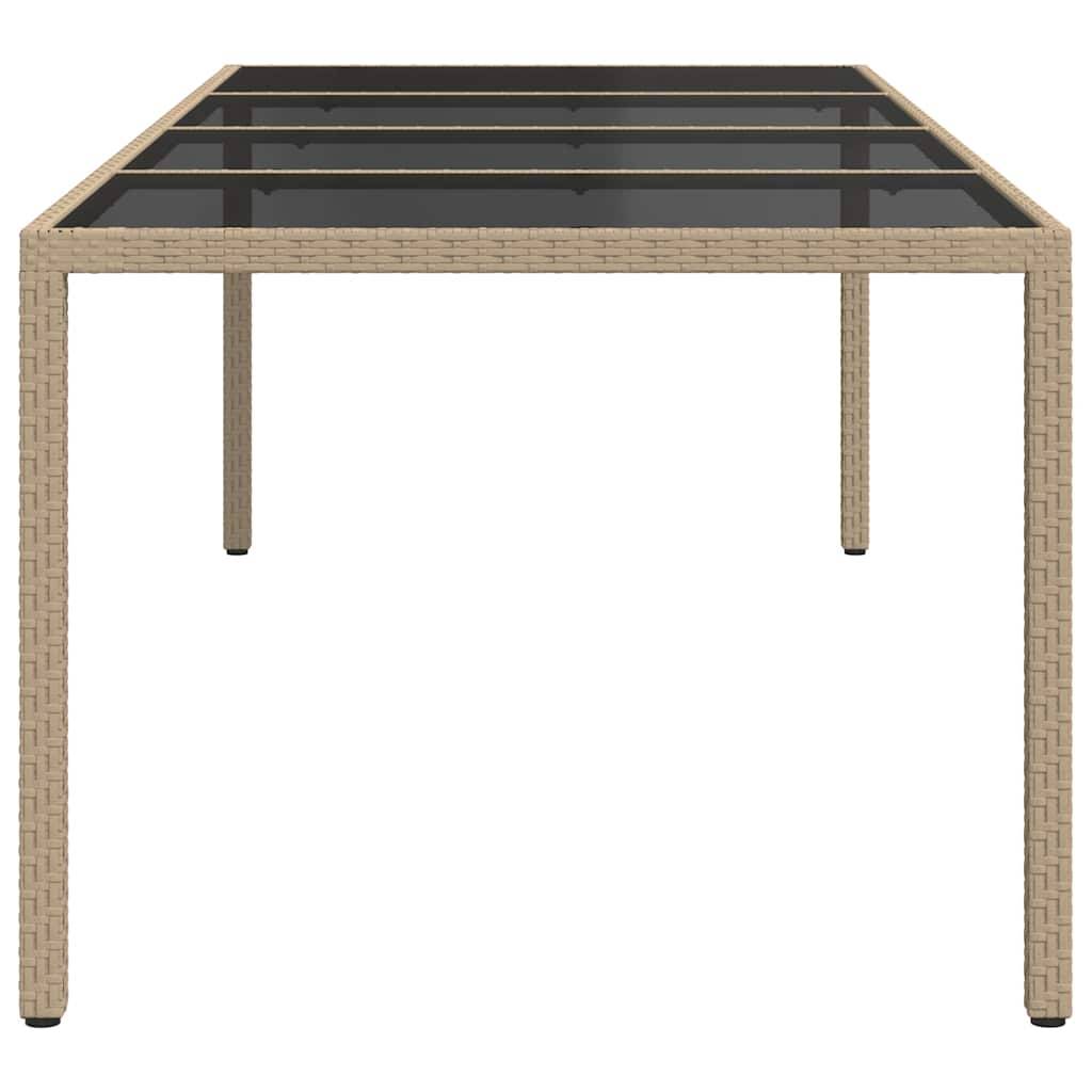 PANGIVO - Table de jardin verre trempé poly rotin beige 250 x 100 x 75 cm - PANGIVO - Image 4