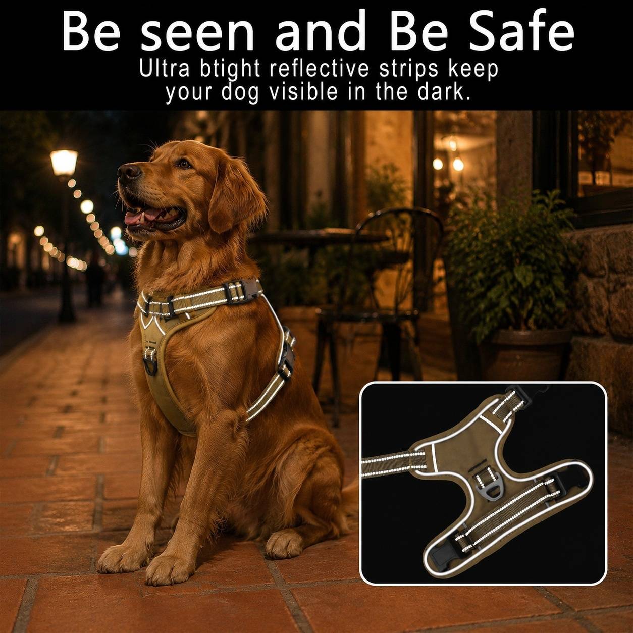 Harnais pour Chien Taille Moyenne à Grande Taille Réfléchissant Anti Traînée Confortable Ajustable - Image 4