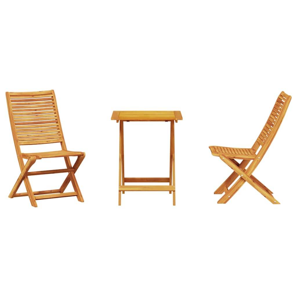 ComfortXL - Salon de Jardin Pliable 2 Personnes Bois d'Acacia et Trou Parasol pour Balcon Marron – ComfortXL Outdoor Living - Image 7