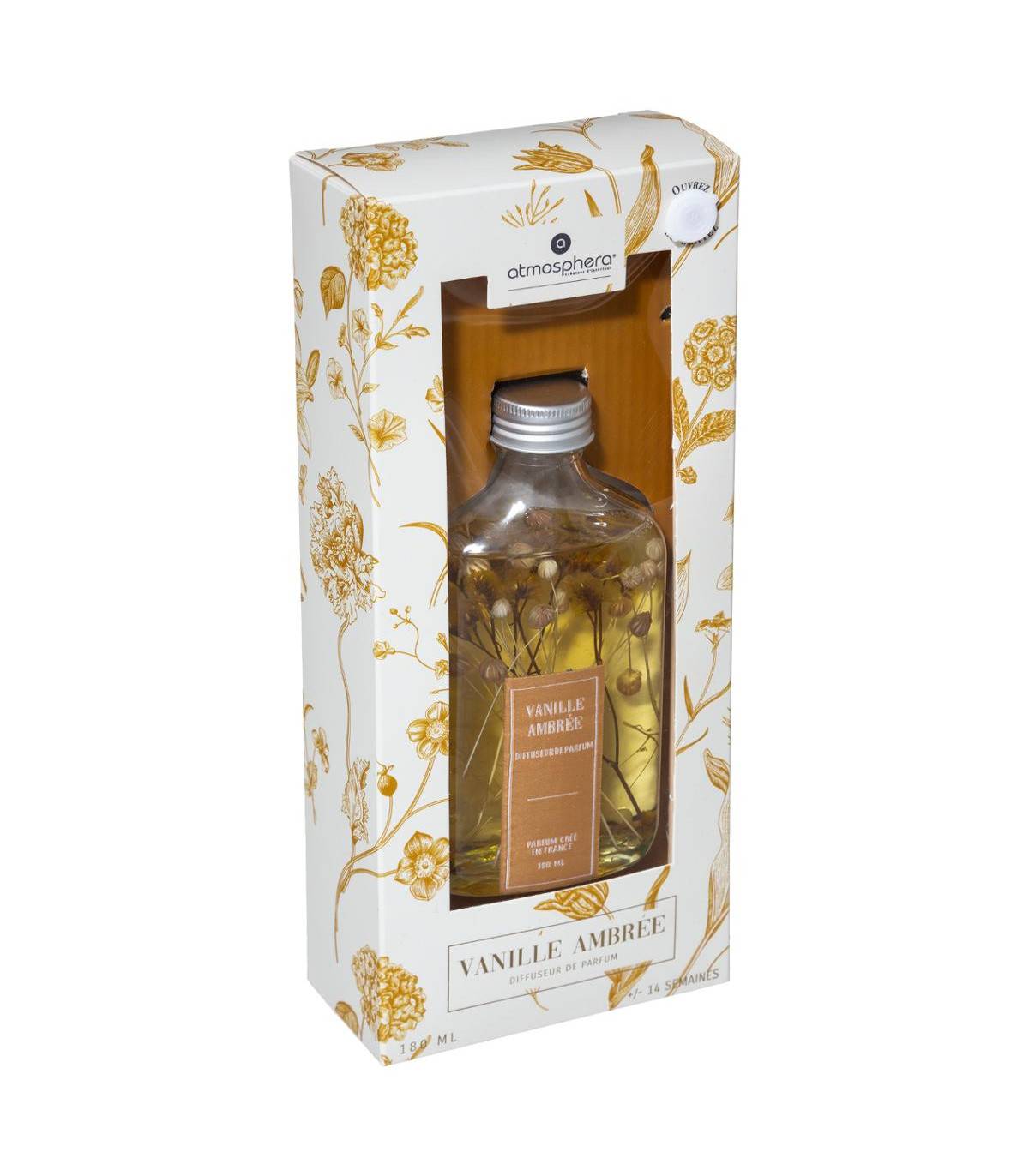 Diffuseur de parfum Vanille ambrée 180 ml avec 6 bâtonnets - Image 2