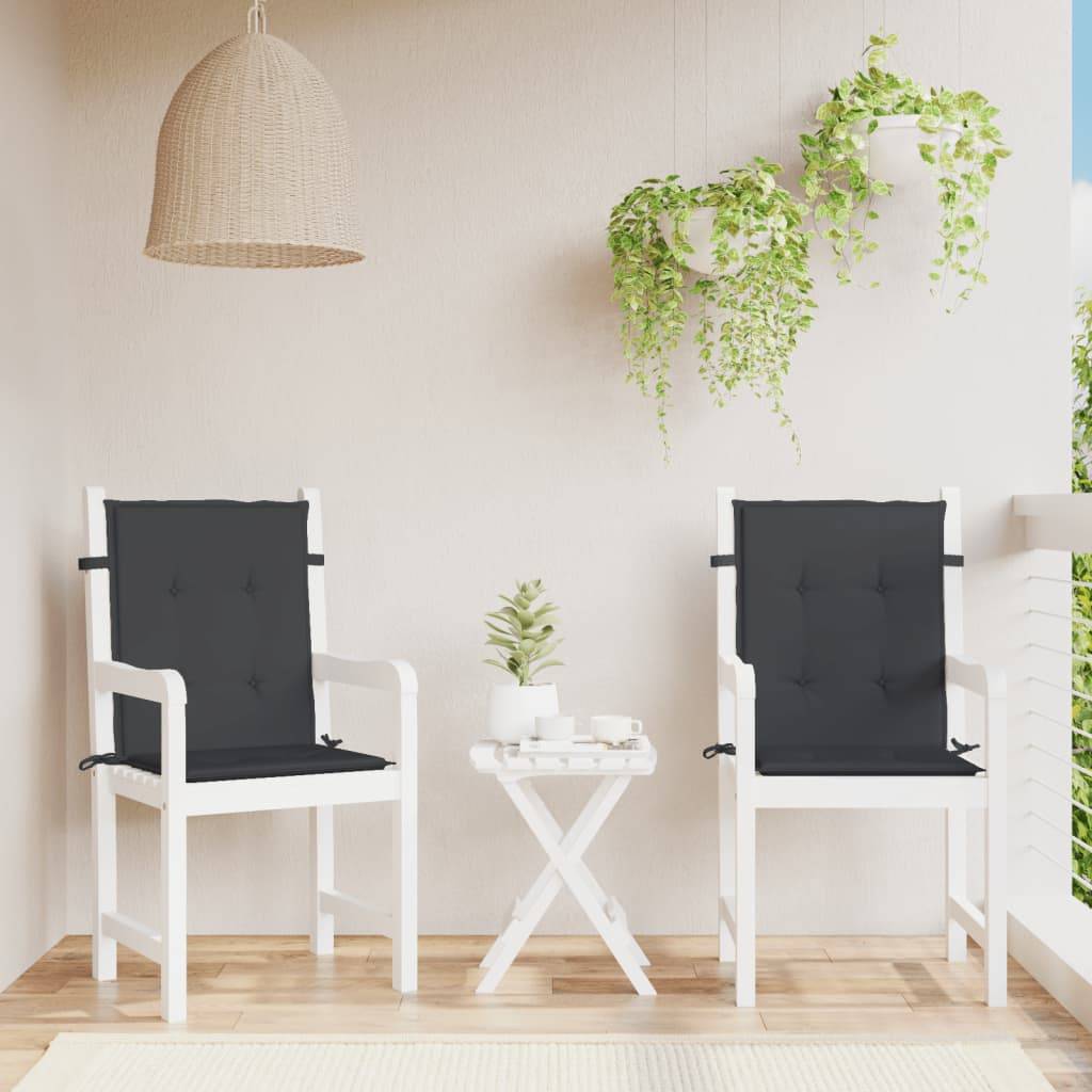 PANGIVO - Coussins de chaise de jardin dossier bas tissu Oxford noir 100 x 50 x 3 cm - PANGIVO - Image 1
