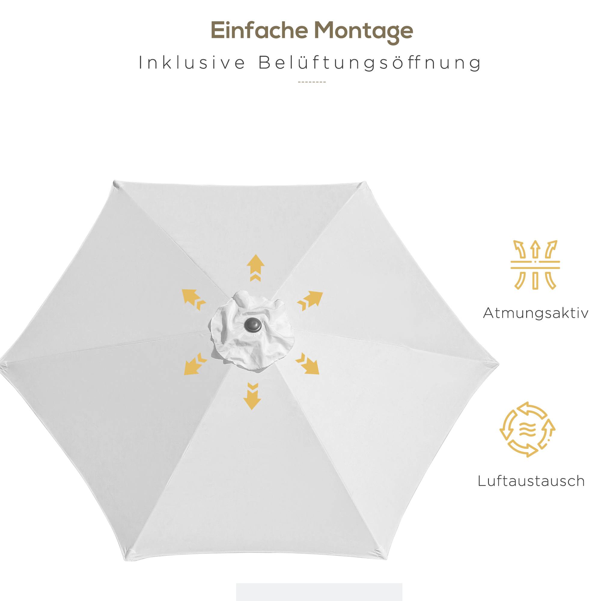 Parasol inclinable en aluminium et polyester beige 260 x 260 x 235 cm - PANGIVO - Image 8
