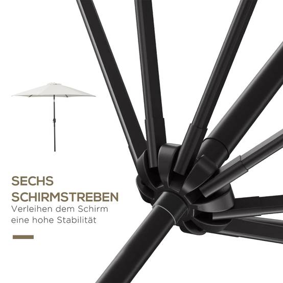 Parasol inclinable en aluminium et polyester beige 260 x 260 x 235 cm - PANGIVO - Image 10
