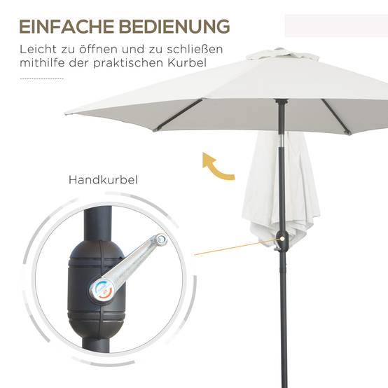 Parasol inclinable en aluminium et polyester beige 260 x 260 x 235 cm - PANGIVO - Image 6