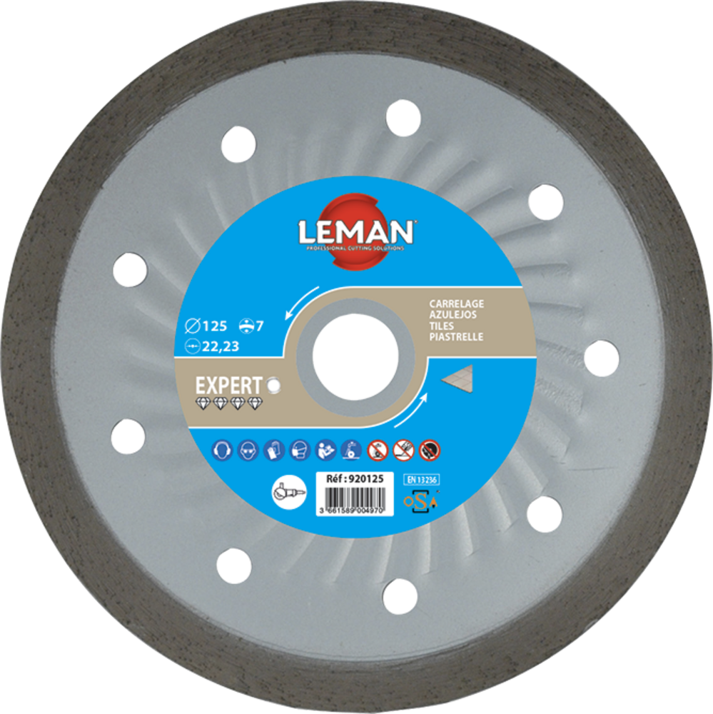 DISQUE DIAM JC CARRELAGE 230 X 22.23 HT7 Jante continue - 920230 - LEMAN - Image 1