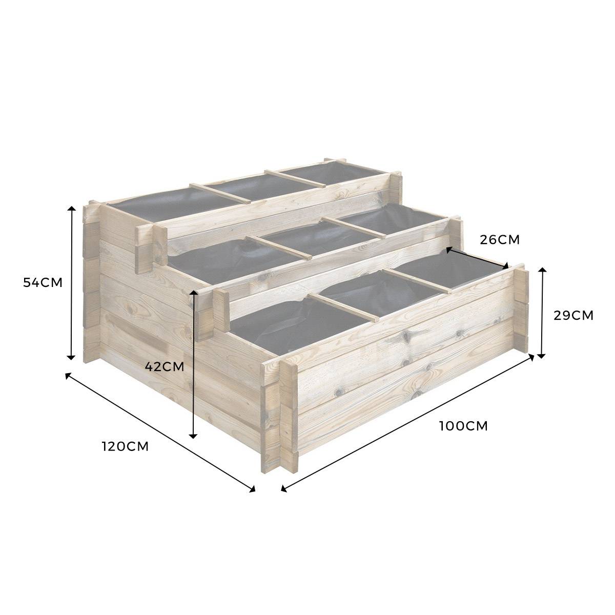 Carré potager en bois à étages - Grand modèle - Cémonjardin - Image 3