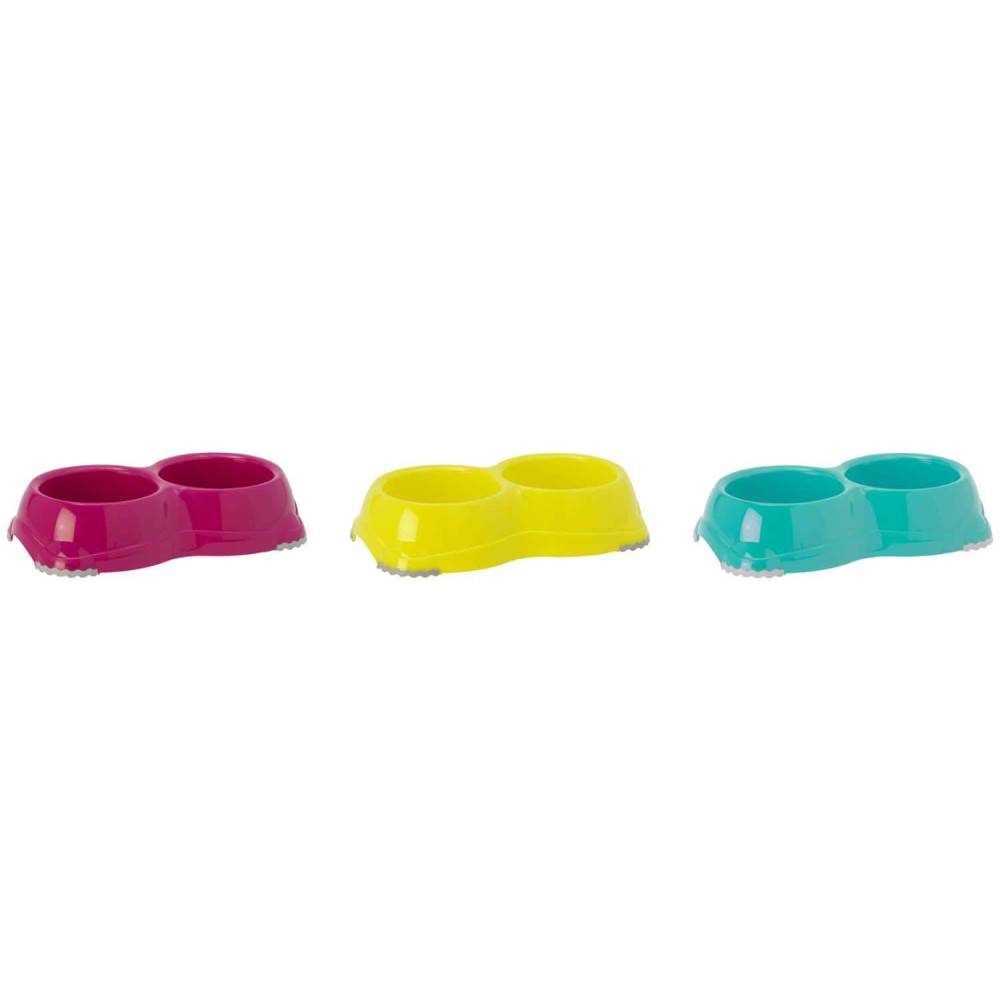 Une gamelle double 2 x 330 ml Leno hawai couleur aléatoire pour chien ou chat - Image 4