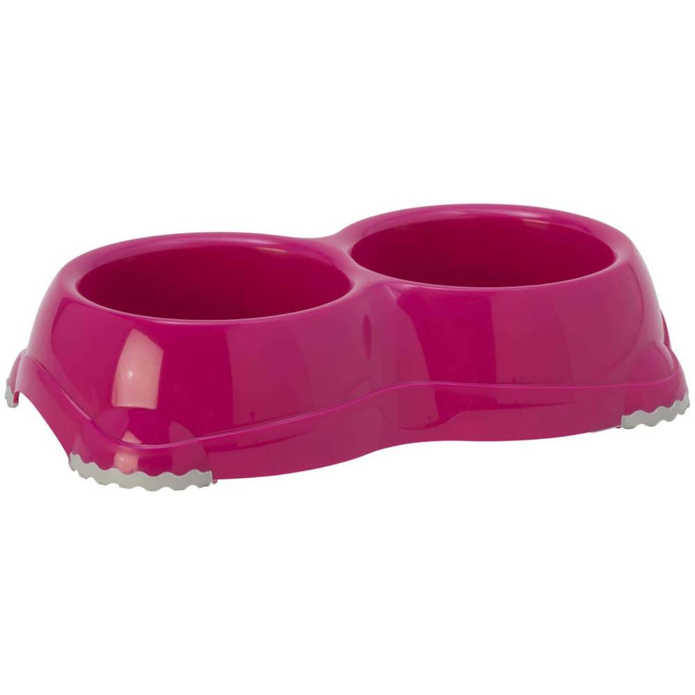 Une gamelle double 2 x 330 ml Leno hawai couleur aléatoire pour chien ou chat - Image 1