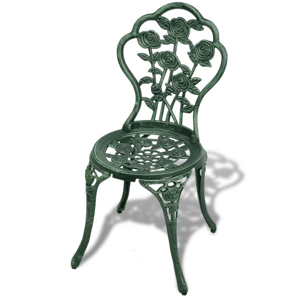 Helloshop26 - Jeu de bistro 3 pièces aluminium coulé vert - Image 6
