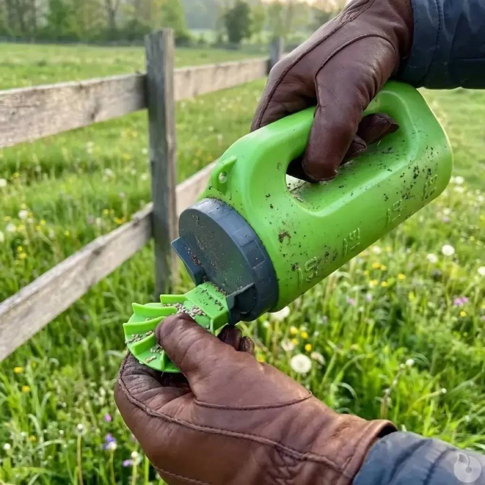Épandeur à main sortie éventail 2000 ml couvercle et poignée pratique - Image 1