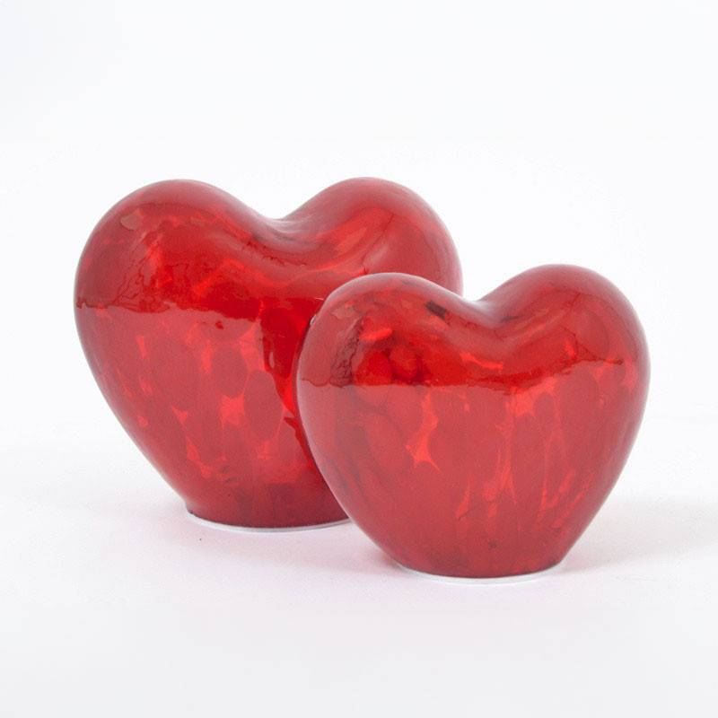 Home Edelweiss - Lampe Simona cœur rouge led en verre 15x11x9cm - Image 3