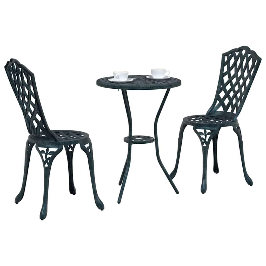 Vidaxl - Ensemble bistro de jardin 3 pcs-Salons de jardin Vert Aluminium 467866 - Image 3