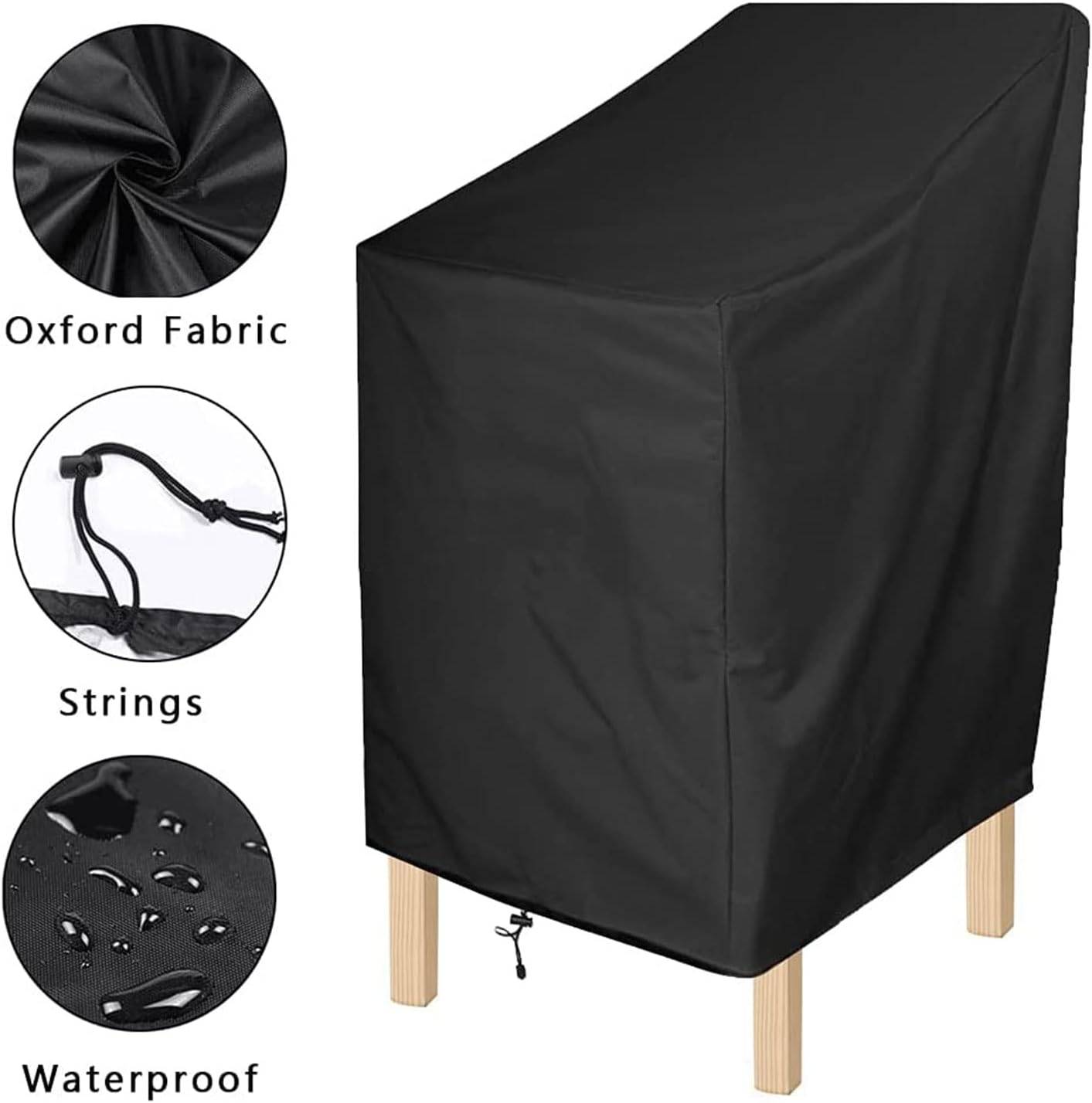 IntiMeg - Housse de fauteuil d'extérieur imperméable, 70x70x120cm, housse de chaise de jardin empilable IntiMeg - Image 3