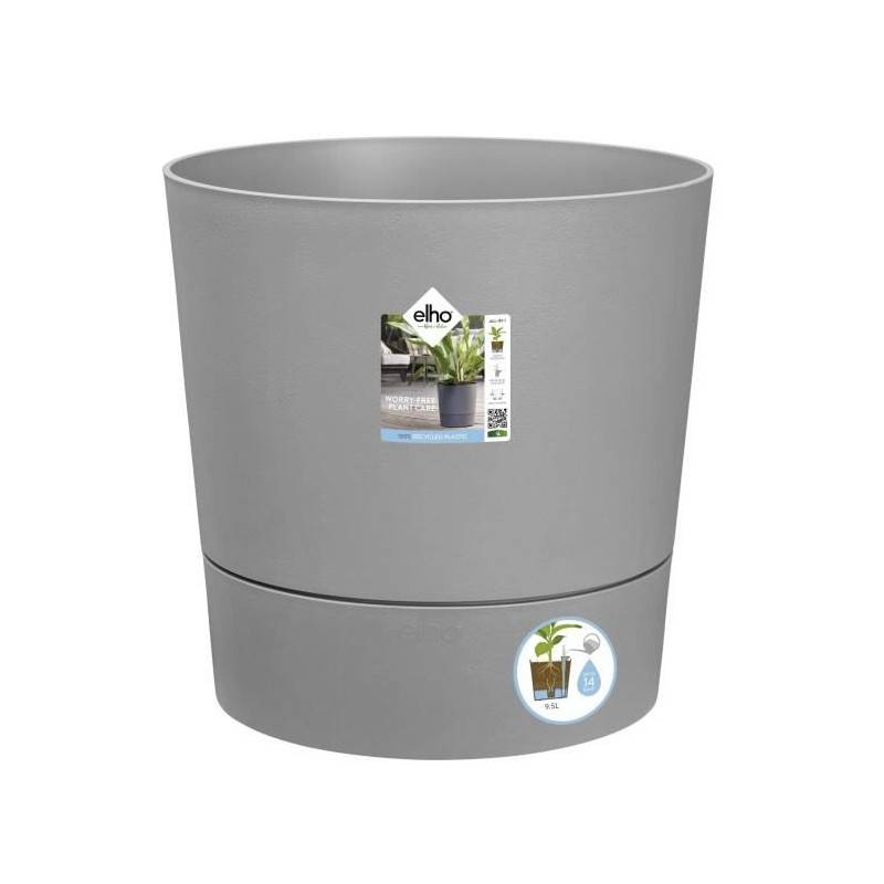 Elho - Elho - Pot De Fleurs - Greensense Aqua Care Rond 43 - Ciment Clair - Intérieur/extérieur - ø 43 X H 42.5 Cm - Image 1