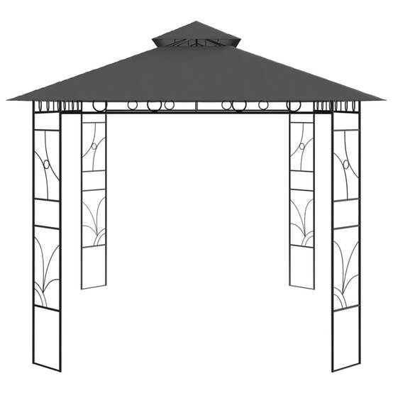 Pergola Jardin - Tonnelle de jardin - Belvédère 4x3x2,7 m Anthracite 160 g/m² MI45 - Image 3