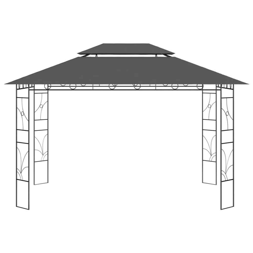Pergola Jardin - Tonnelle de jardin - Belvédère 4x3x2,7 m Anthracite 160 g/m² MI45 - Image 1