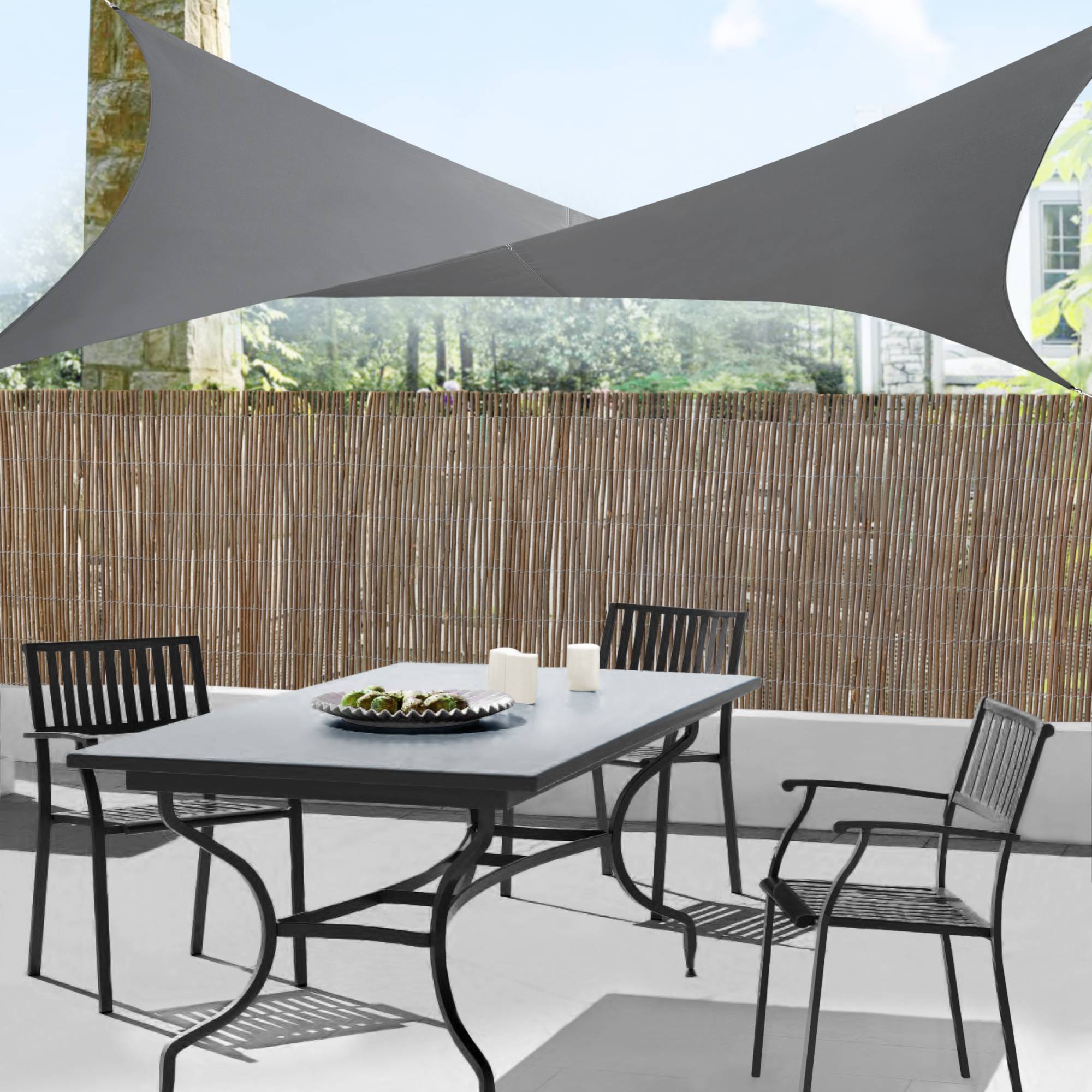 Voile d'Ombrage Lerma Carrée Gris Foncé 3 x 3 m [en.casa] - Image 6