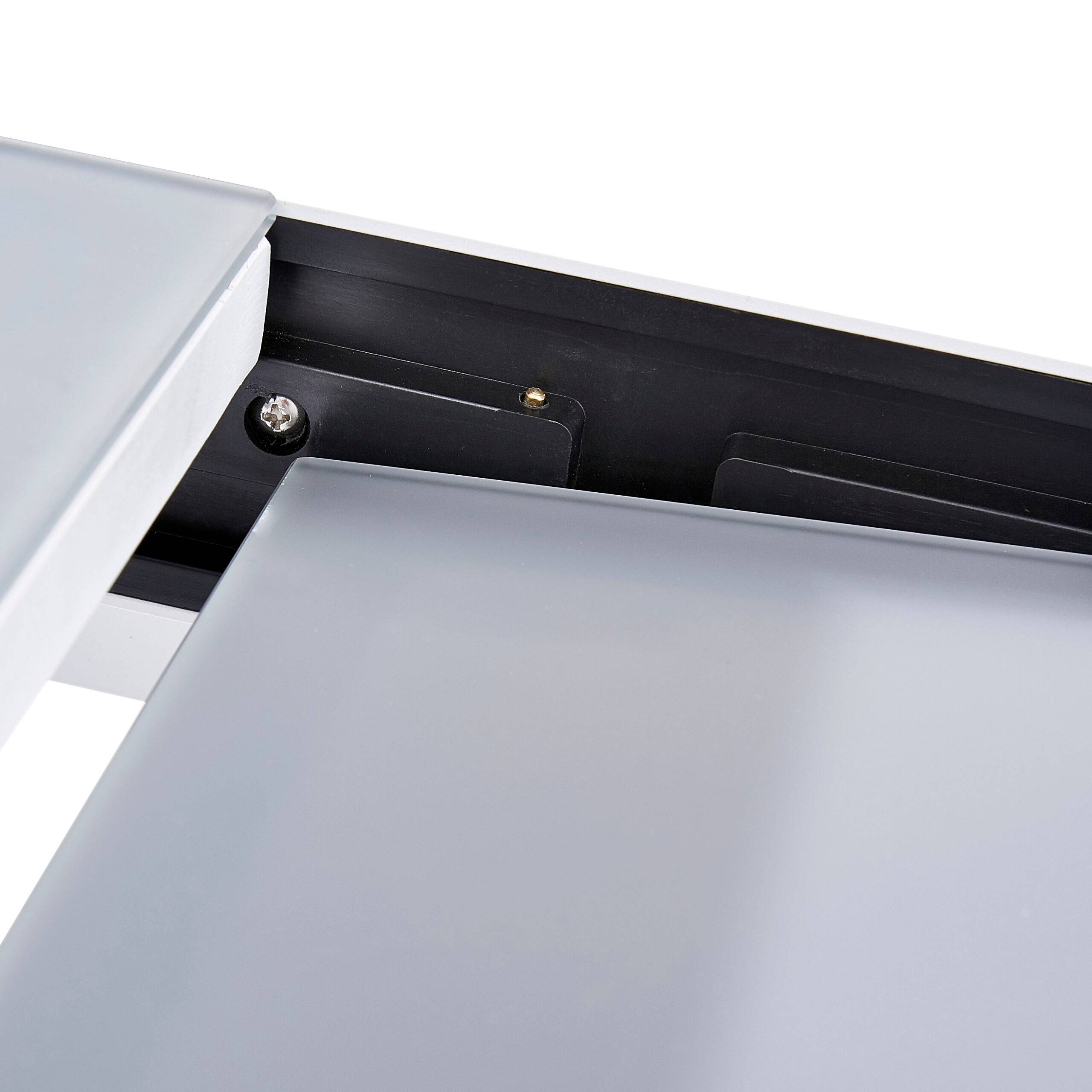Wilsa Garden - Table Modulo 6/10 personnes structure en aluminium blanche, plateau en verre coloris gris perle - Image 5
