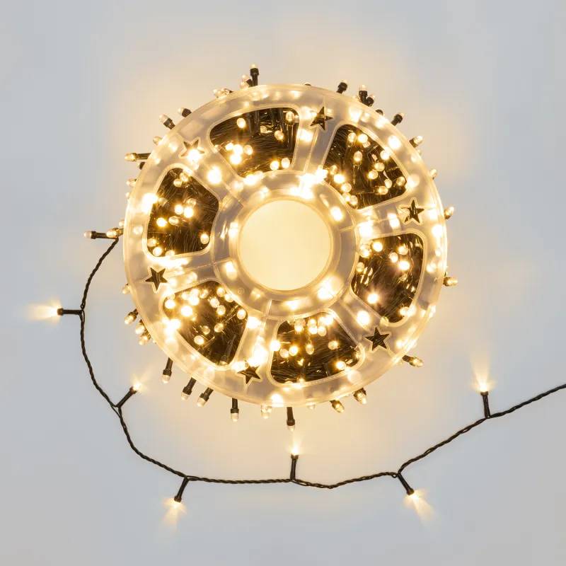 Lotti - Guirlande Lumineuse 500 MaxiLED Convex 7mm Blanc Chaud 50m 8 Jeux Câble Vert IP44 Lotti - Image 1