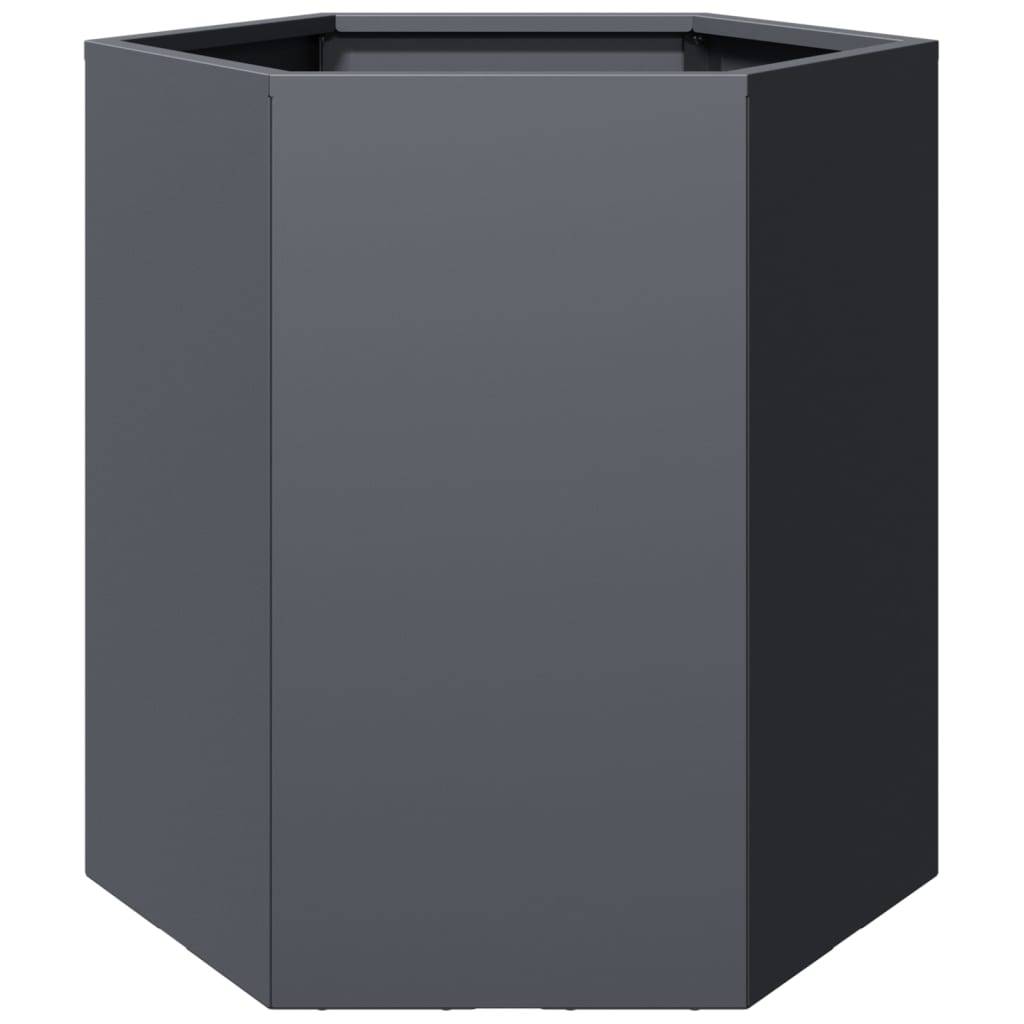 Jardinière acier anthracite hexagone 46 x 40 x 45 cm - PANGIVO - Image 5