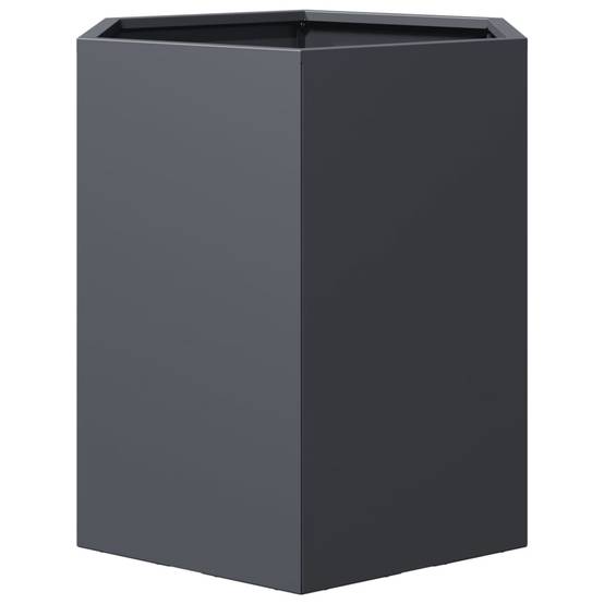 Jardinière acier anthracite hexagone 46 x 40 x 45 cm - PANGIVO - Image 4