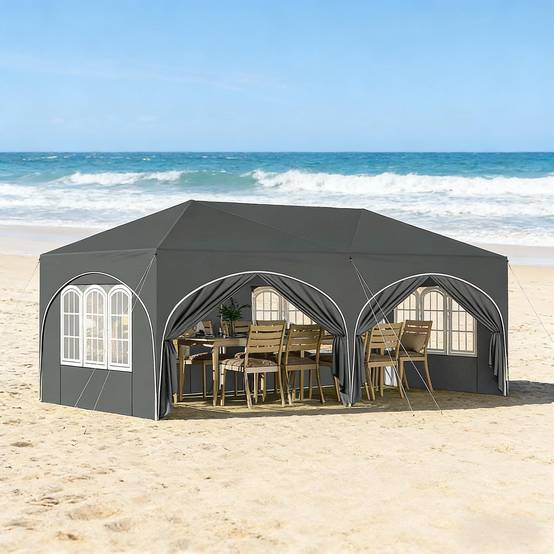 Kiosque 3x6 m avec 6 parois latérales, anti-UV performant pour tente de fête - Image 7
