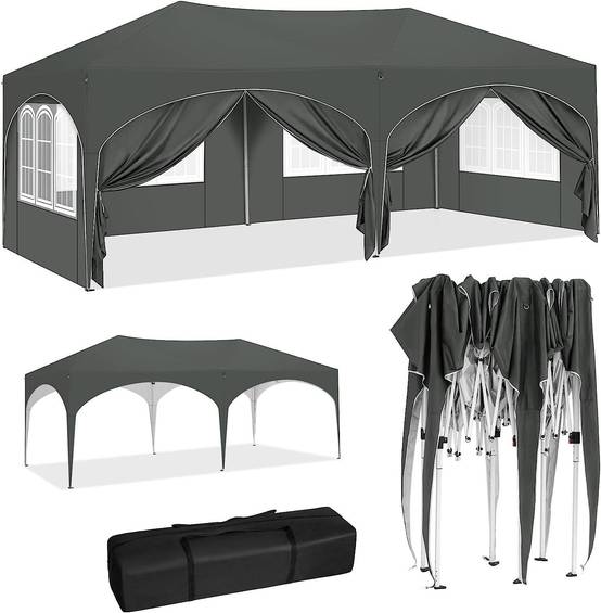 Kiosque 3x6 m avec 6 parois latérales, anti-UV performant pour tente de fête - Image 3