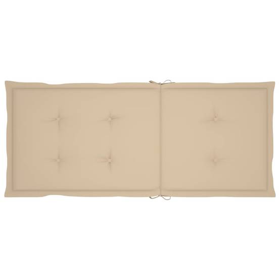 Lot de 2 Chaises de jardin | Chaise d'extérieur et coussins beige Bois teck massif - Image 8
