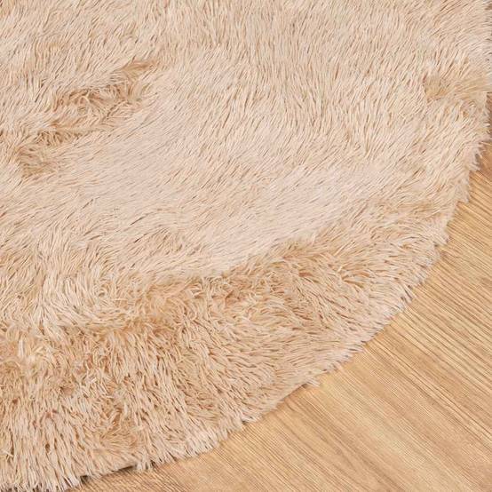 TapisRond Grand Format en Polyester Doux et Confortable pour Salon Beige 200x200 cm – ComfortXL Outdoor Living - Image 4