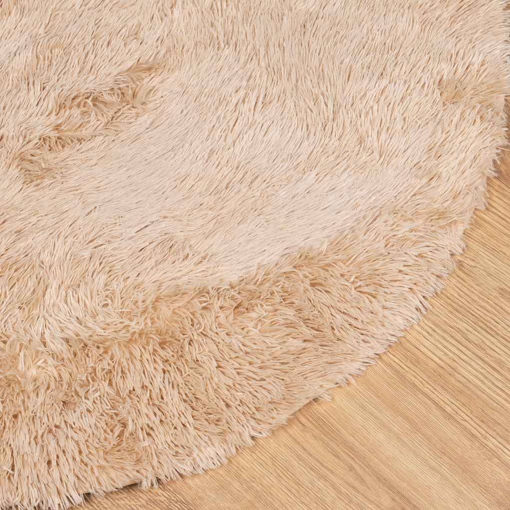 TapisRond Grand Format en Polyester Doux et Confortable pour Salon Beige 200x200 cm – ComfortXL Outdoor Living - Image 4