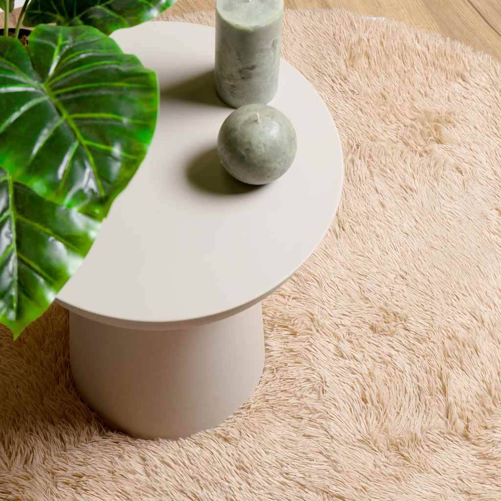 TapisRond Grand Format en Polyester Doux et Confortable pour Salon Beige 200x200 cm – ComfortXL Outdoor Living - Image 8