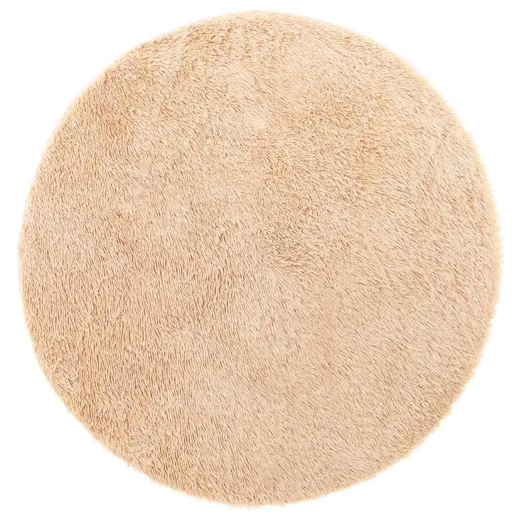 TapisRond Grand Format en Polyester Doux et Confortable pour Salon Beige 200x200 cm – ComfortXL Outdoor Living - Image 2