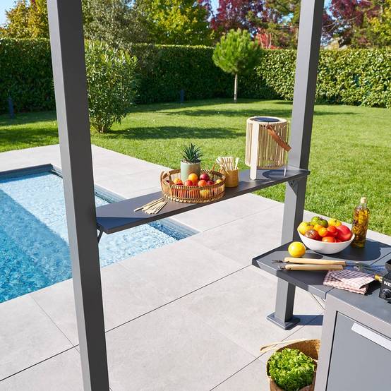 Hesperide - Abri à barbecue Grily gris graphite acier et aluminium Hespéride - Image 3