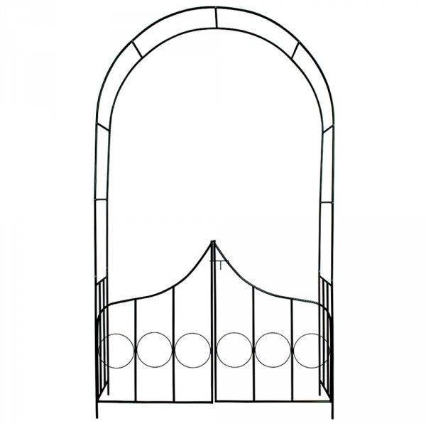 Helloshop26 - Arche arceau rosier treillis de jardin support 240 cm pour plantes grimpantes avec portillons - Image 3