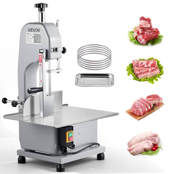 VEVOR Scie à os électrique 650W, table 415x483mm, coupe max 110mm, pour viande/ os congelés. - Image 1