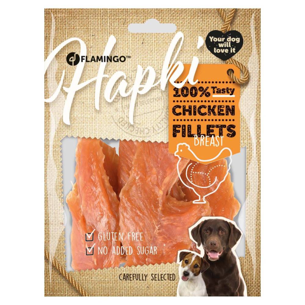 Friandise filet de poitrine de  poulet séché Hapki BBQ pour chien 170 g sans gluten - Image 2