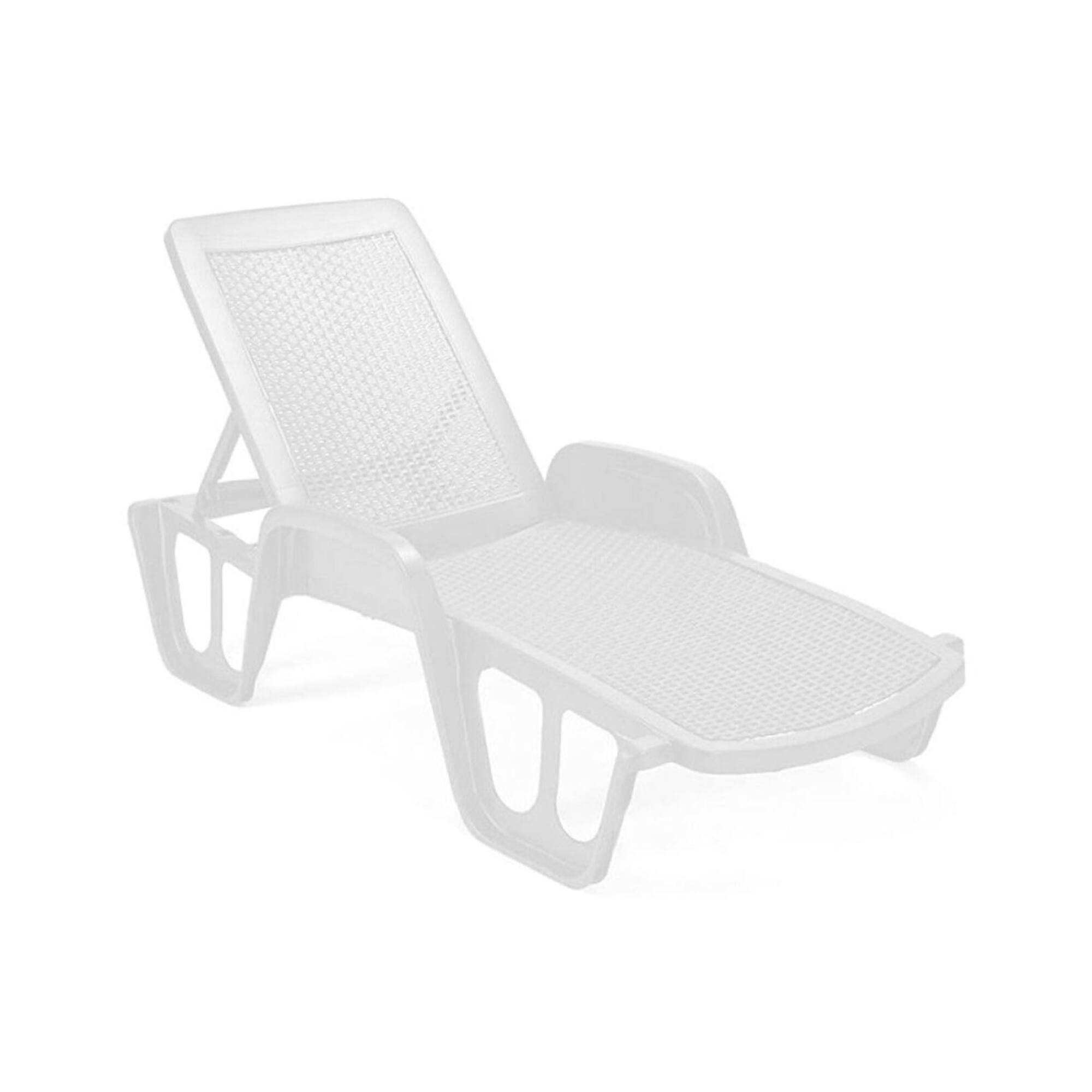 Dmora - Bains de soleil Milano, Chaise longue de jardin réglable avec accoudoirs, Chaise longue d'extérieur, 100% Made in Italy, 192x71h100 cm, Blanc - Dmora - Image 1