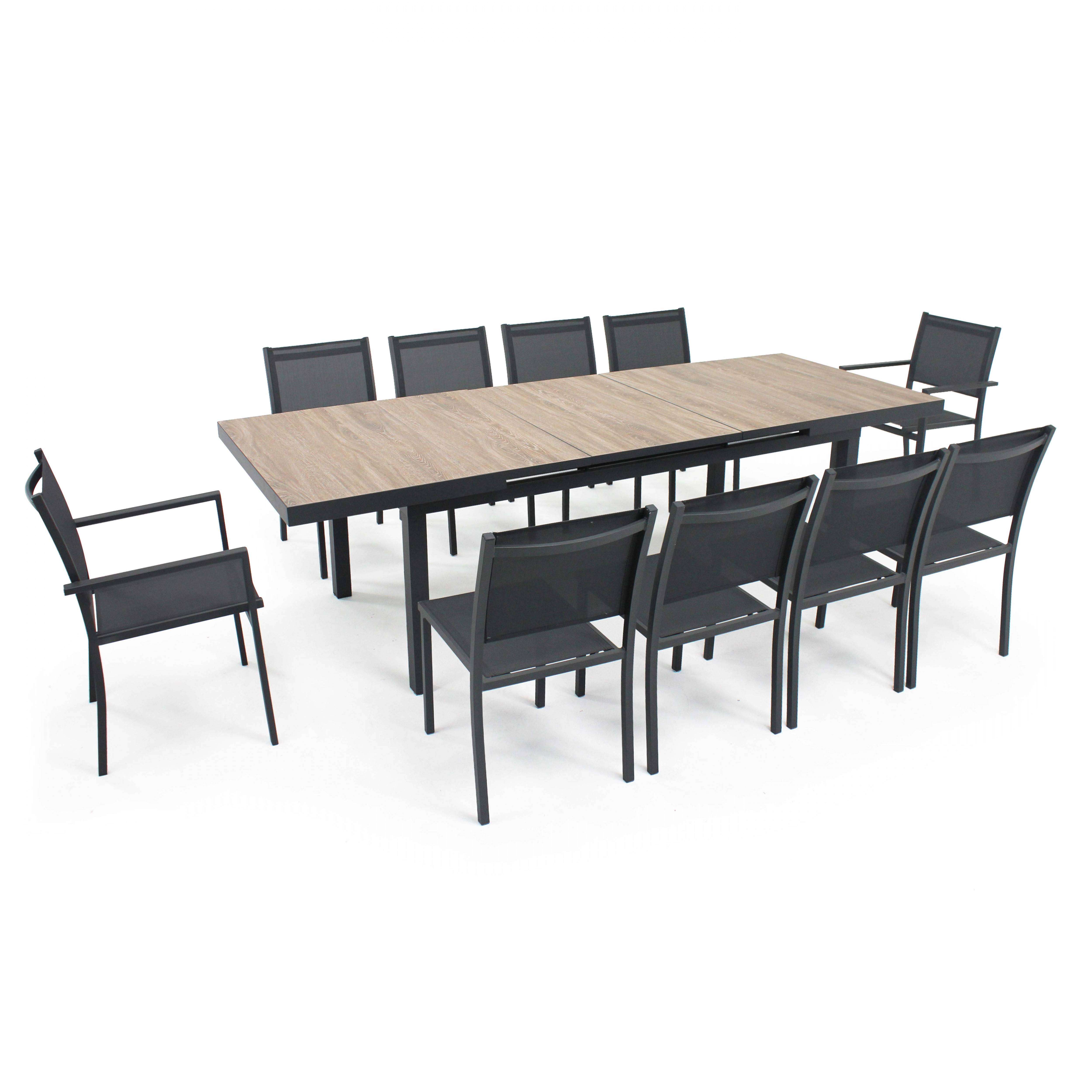 Oviala - Table de jardin 8 chaises et 2 fauteuils en aluminium et céramique Tivoli - Oviala - Image 1