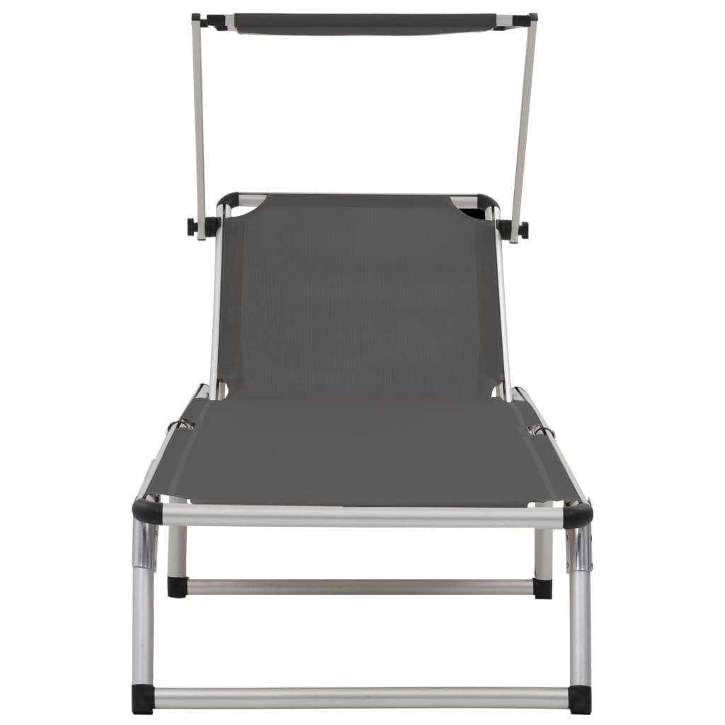 ComfortXL - Transat Aluminium Toit Pare-soleil Pliant Gris – ComfortXL Outdoor Living - Image 4
