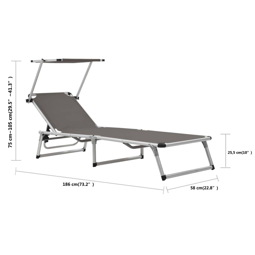 ComfortXL - Transat Aluminium Toit Pare-soleil Pliant Gris – ComfortXL Outdoor Living - Image 10